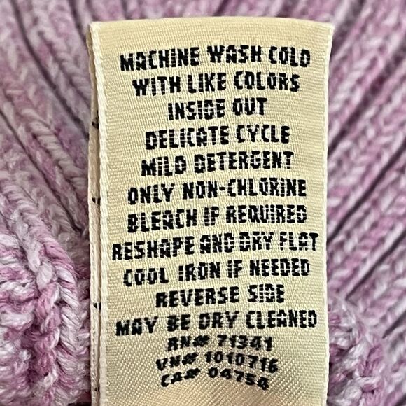 NWT LL Bean Fisherman Cable Knit 100% Cotton Button Up Cardigan Womens PM Lilac - Picture 7 of 8